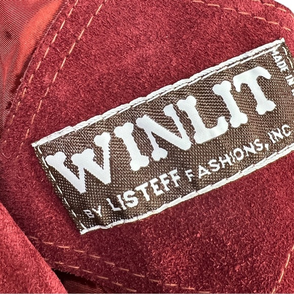 VTG 70's Burgundy/Maroon Suede WINLIT By Listeff Fashions Inc. Jacket VTG Sz 6 - Picture 12 of 12